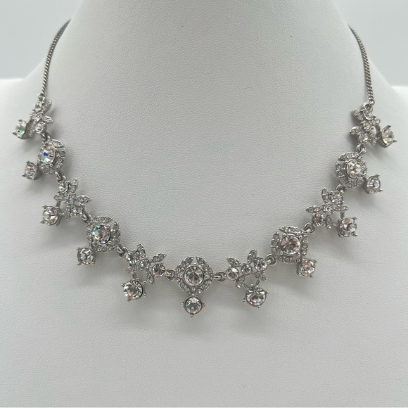 Givenchy Signed Crystal Necklace & Earring Set – Silver Tone - Picture 1 of 11
